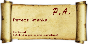 Perecz Aranka névjegykártya